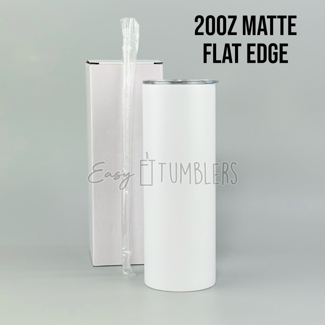 20oz Matte Flat Edge Sublimation Blank Tumbler