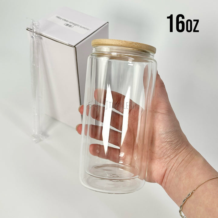 Sublimation Double-Walled Snow Globe Glass Can (Plug included)