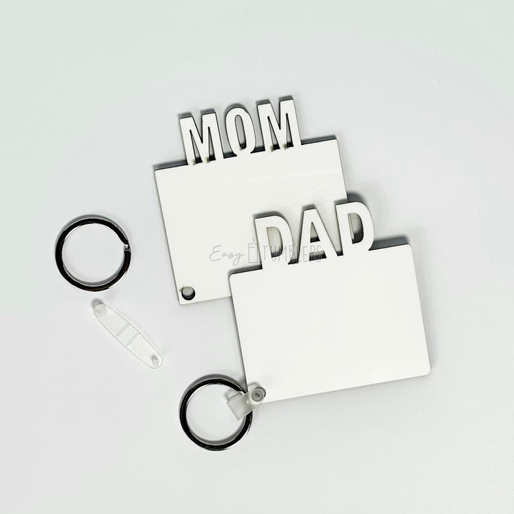 Mom Dad Sublimation Keychains Two-Sided