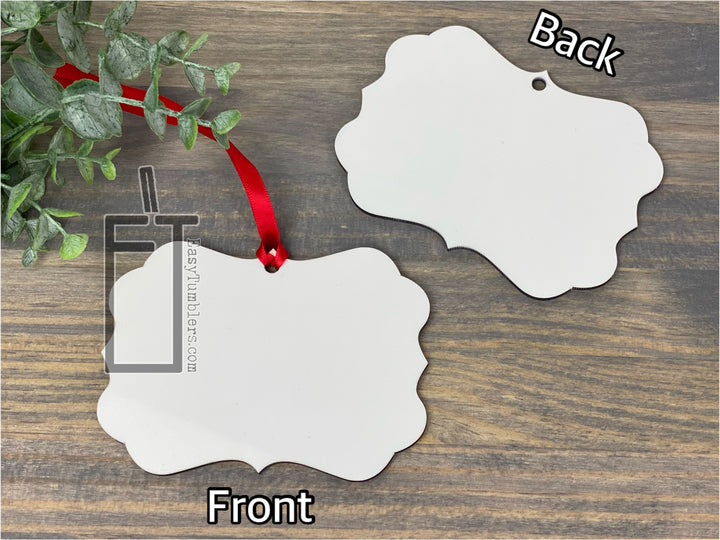 Sublimation ALUMINUM Benelux Double-Sided Ornaments (Template Included)