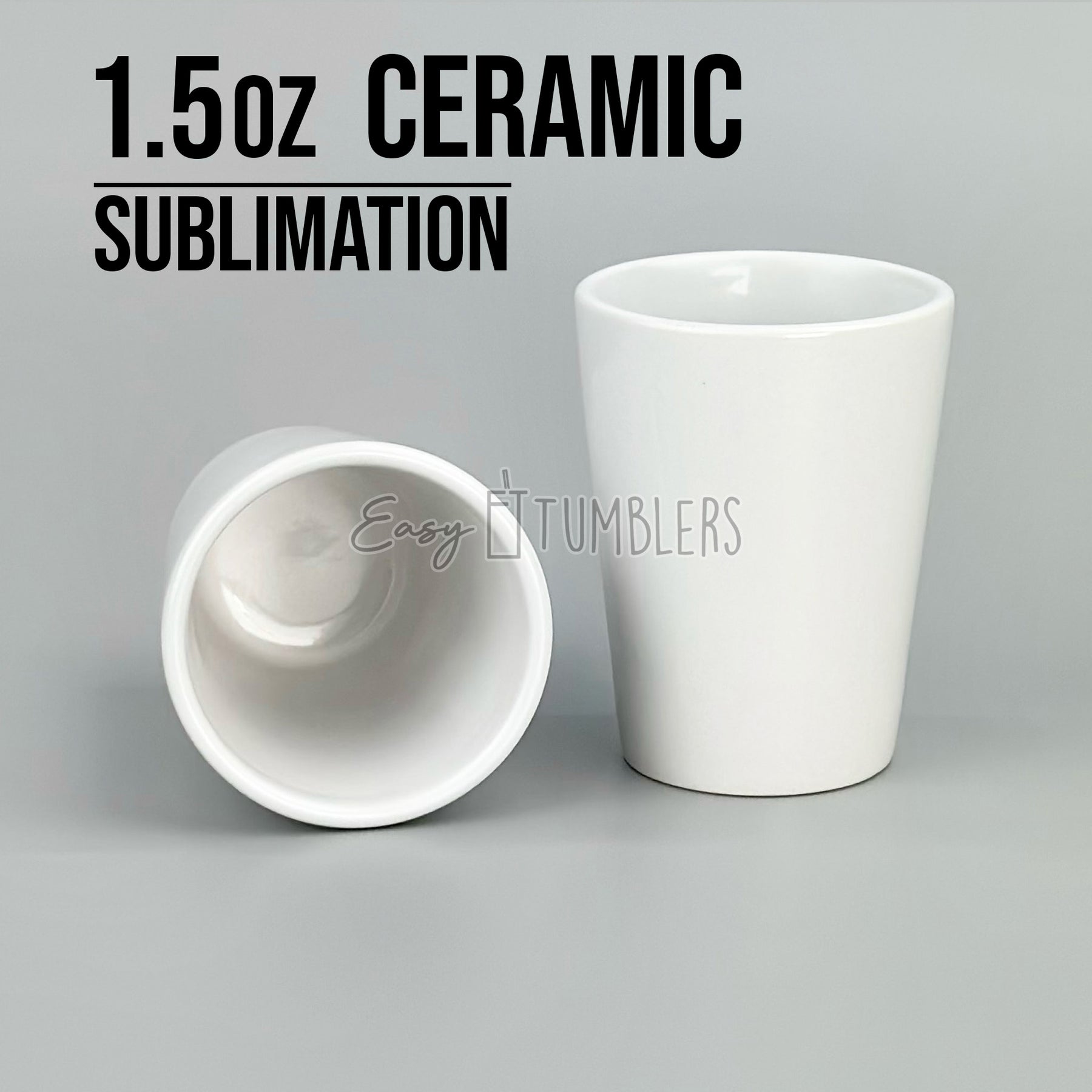 White Ceramic Sublimation Shot Glass - 1.5oz.