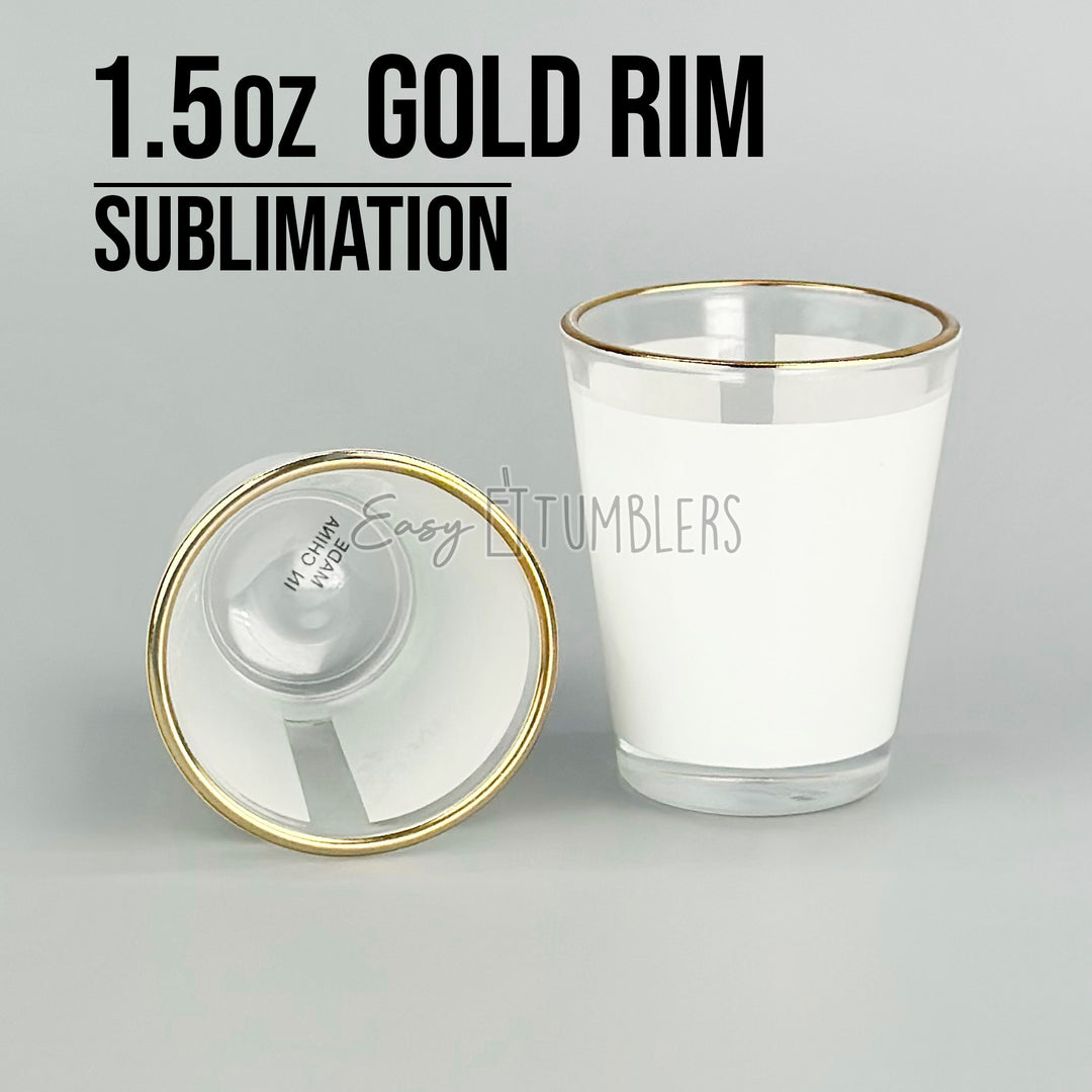 Gold Rimmed Sublimation Shot Glass