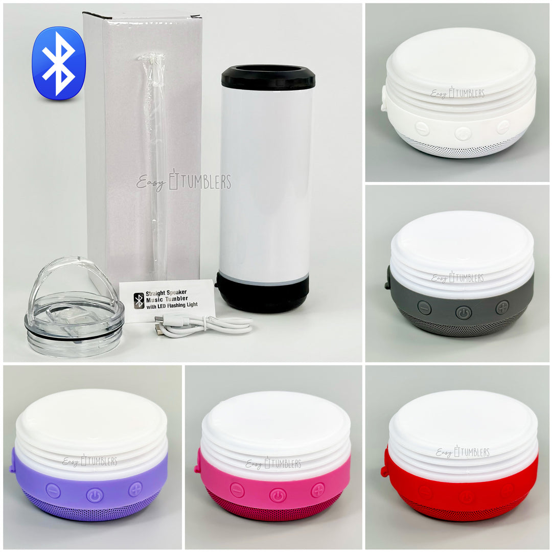 4 in 1 Can Cooler Bluetooth Speaker Tumbler 16oz Sublimation Blank Tumbler