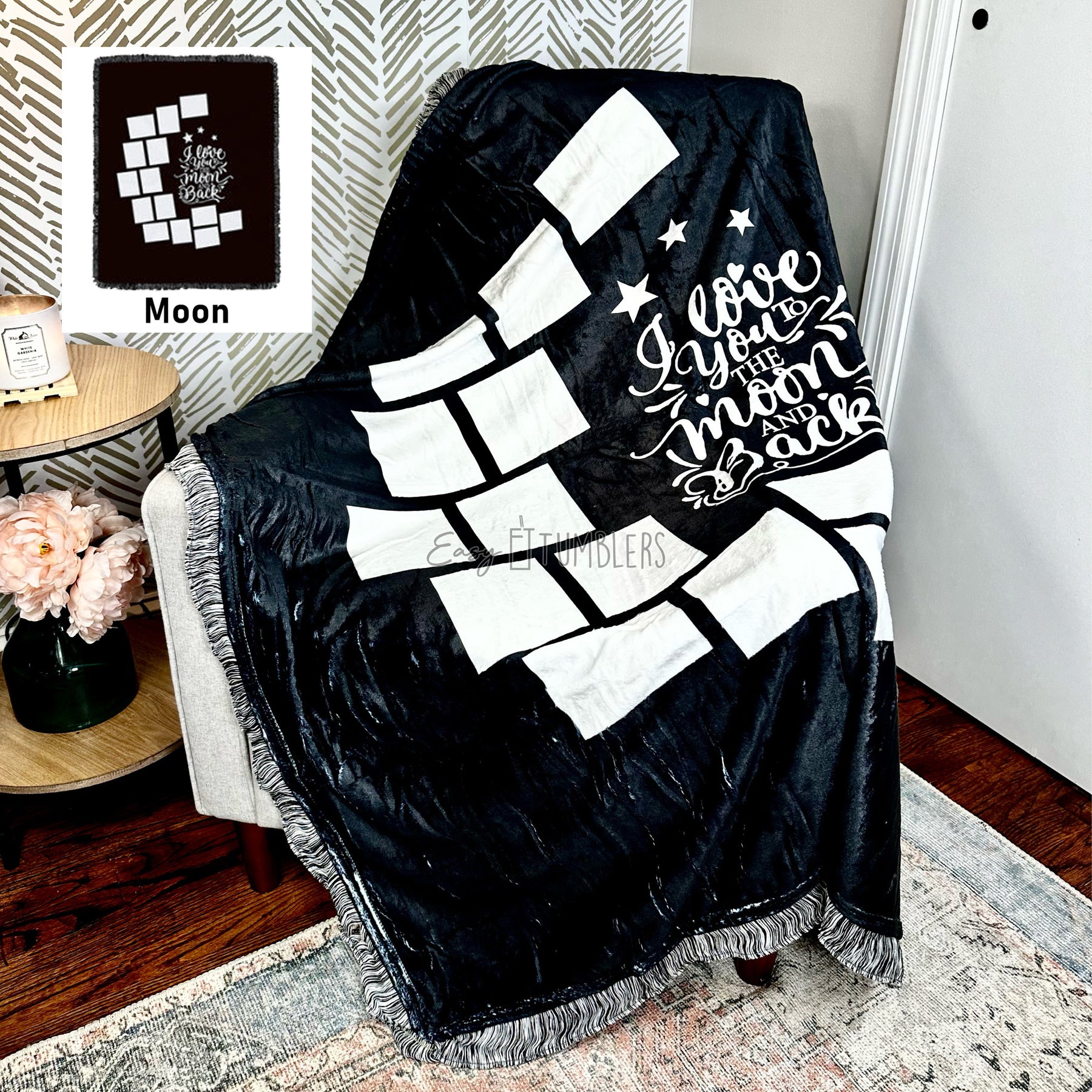 Sublimation Blanket / I Love You to the Moon Blanket / Sublimation