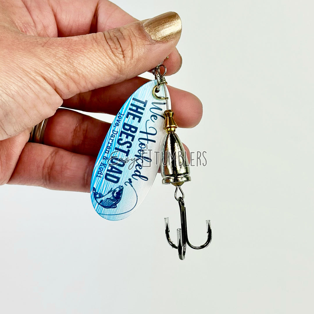 5pcs Wholesale Sublimation Blank Metal Fishing Bait Lure Item for Heart  transfer Printing with Box