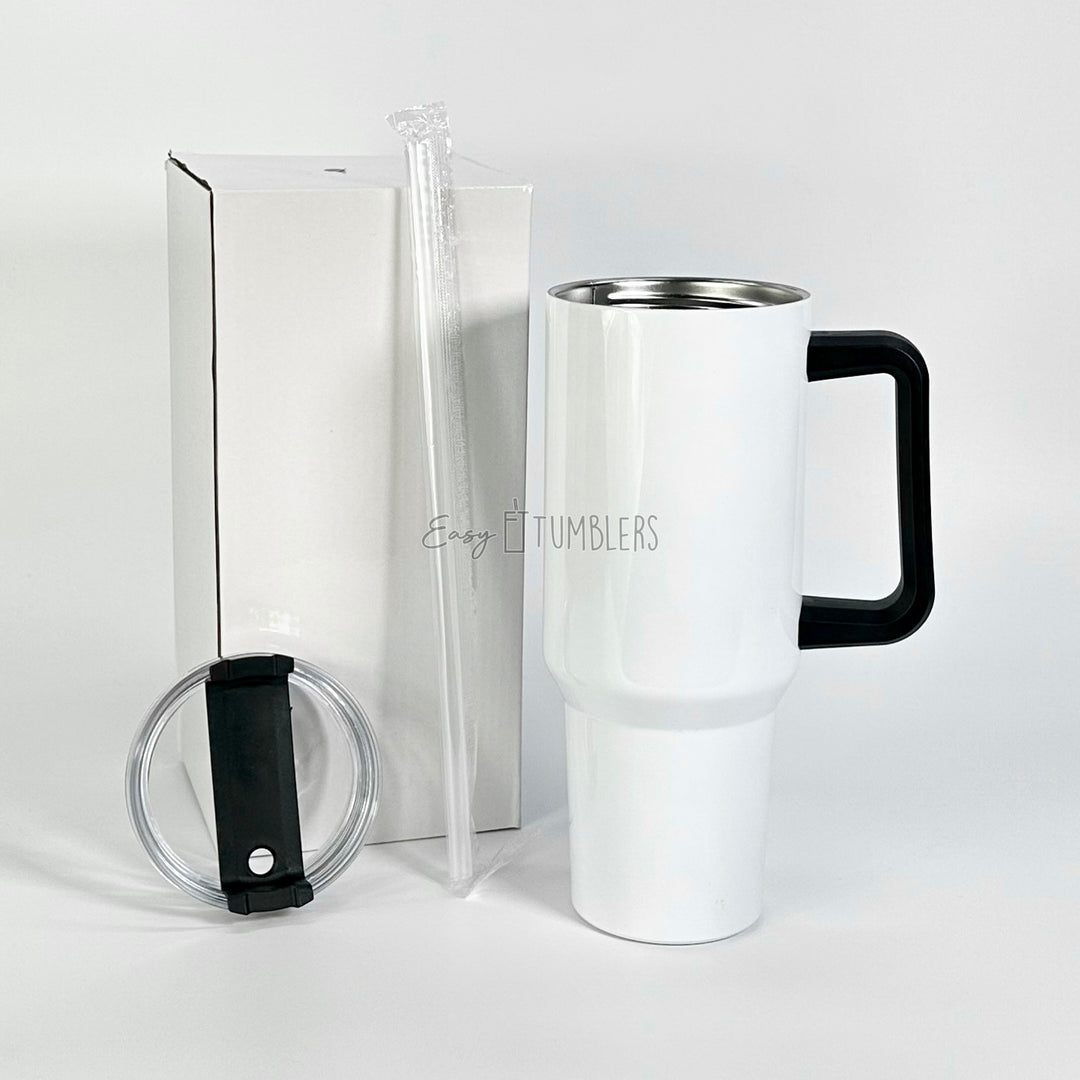 40oz Gloss with Handle Sublimation Blank Tumbler