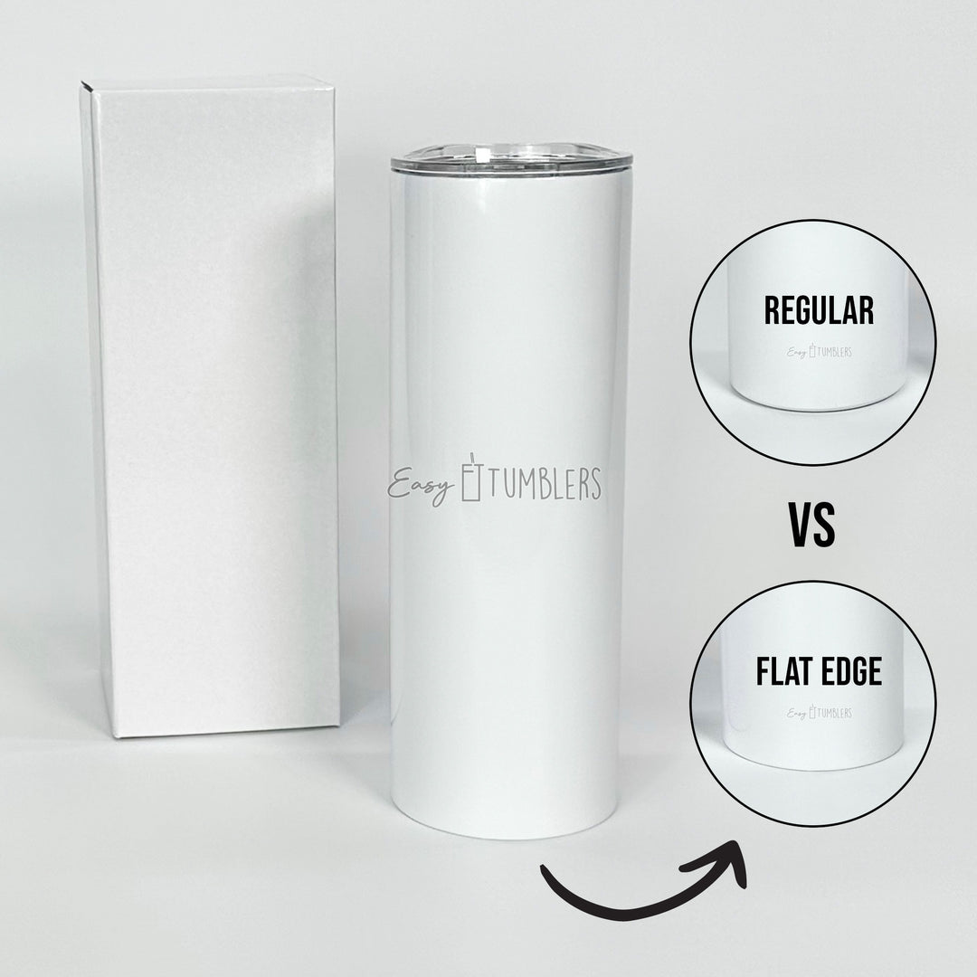 WHITE Sublimation Blank Tumblers; Double Walled Stainless Steel Tumbler  with Straw 20oz