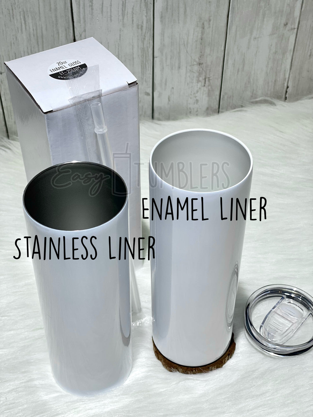 20oz Enamel Liner Gloss White Sublimation Blank Tumbler – Easy