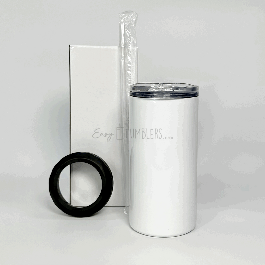4in1 Can Cooler Freezable Beer Bottle Cooler with Straw 12Oz Stainless  Steel