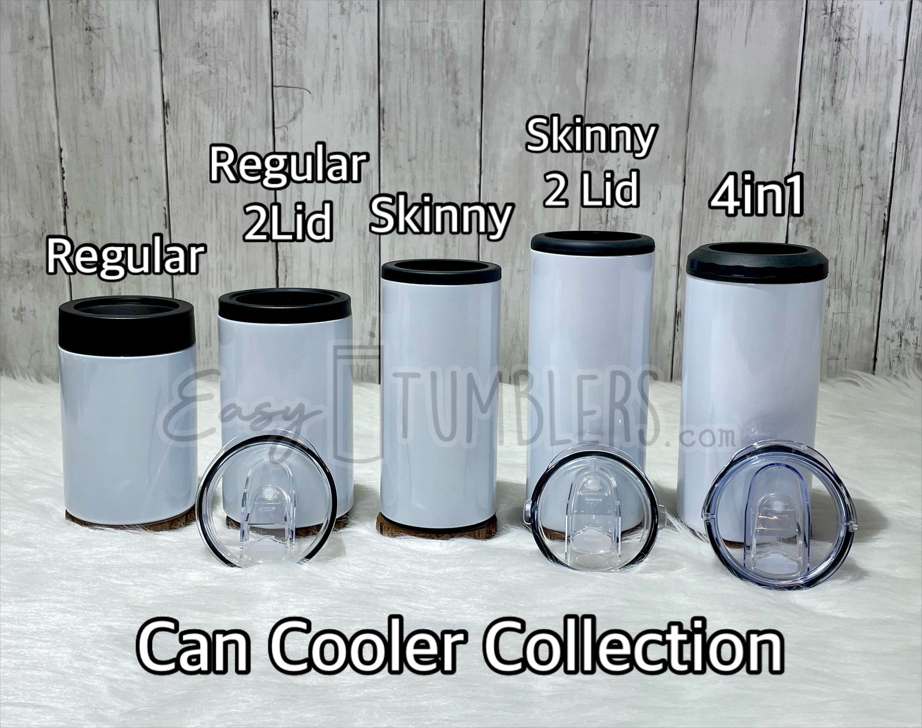 2 Lid Skinny Can/Bottle Cooler Duozie Sublimation Blank Tumbler