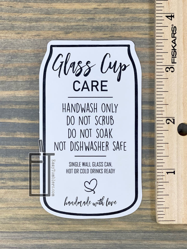 glass can care cards size
