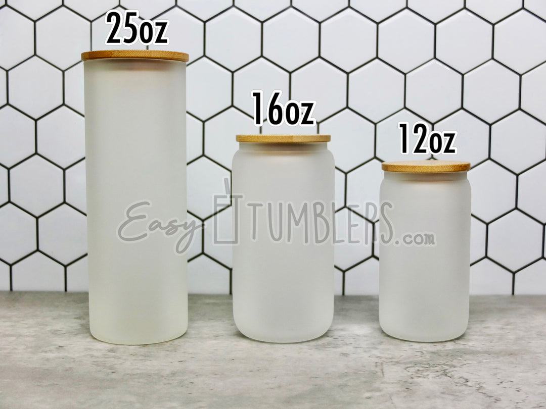 SUBLIMATION GLASS CAN, Bulk Beer Glasses, Frosted Glass Can, 16 Oz 20 Oz  Can Glass, Glass Tumbler With Straw and Lid, Sublimation Beer Can 