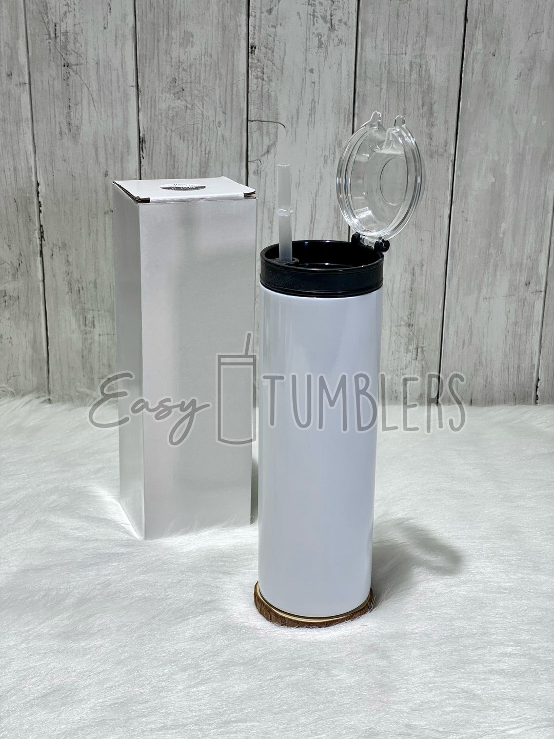 20oz Sublimation Stainless Steel Skinny Tumbler with Handle & Lid